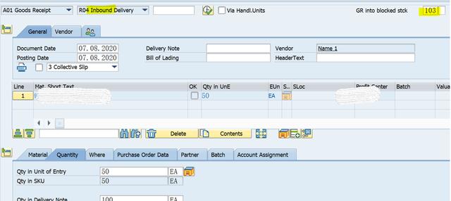 SAP MM 移動型別101與103+105組合混用？