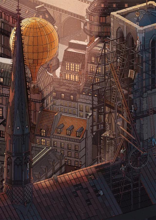 魔幻都市伦敦建筑师的超现实主义建筑插图