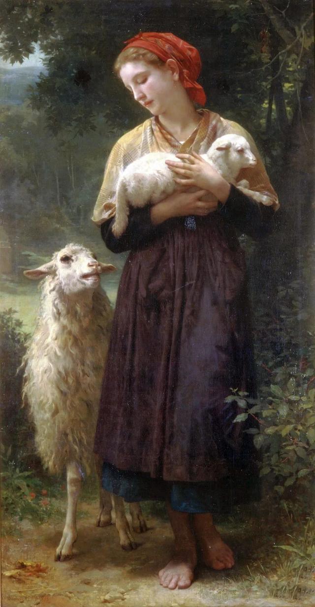1873年 布面油彩肖像 牧羊女