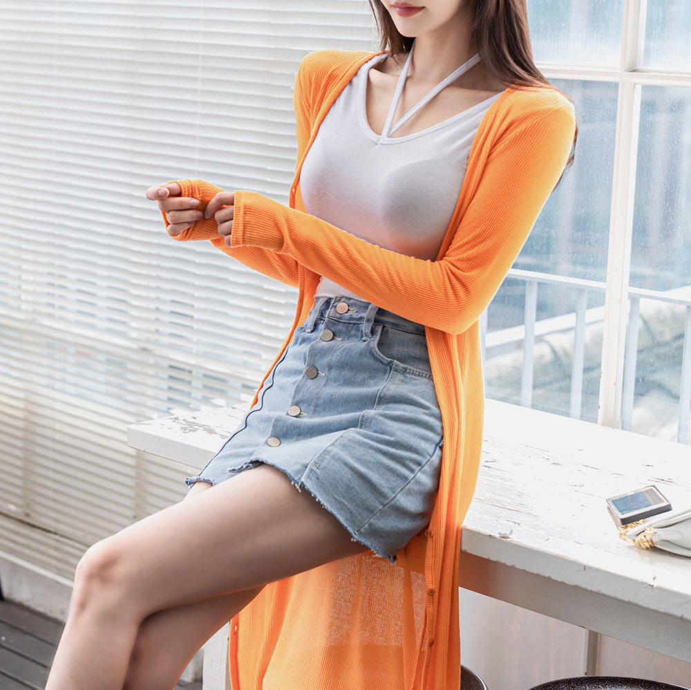孙允珠丨炎夏冰凌甜橙薄荷双色小开衫