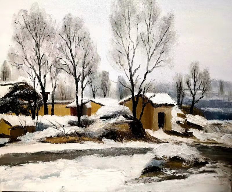 女画家郭华冬景油画作品赏析