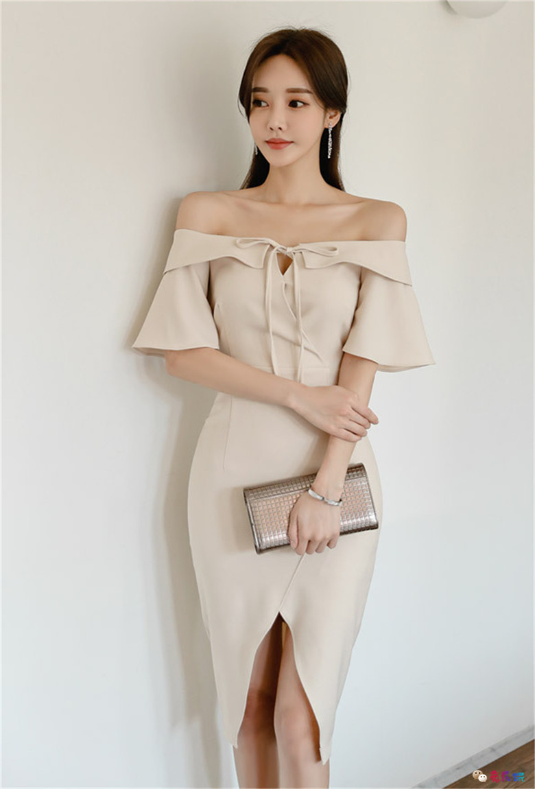 孙允珠丨简式淡雅摩纳哥皇室叶蕊衣裙